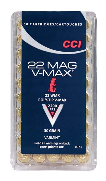 CCI Büchsenmunition .22 Win. Mag. 1,9g V-Max Poly Tip