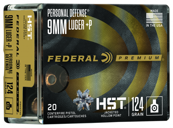 Federal Pistolenmunition Premium 9 x 19 8g HST Jacketed Hollow Point +P Personal Defense