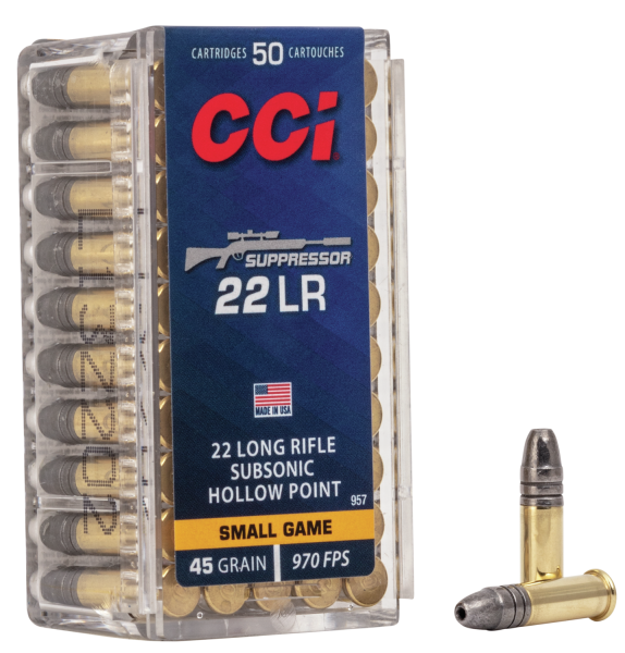 CCI Kleinkalibermunition .22 LR 2,9g Lead Hollow Point 22 Suppressor