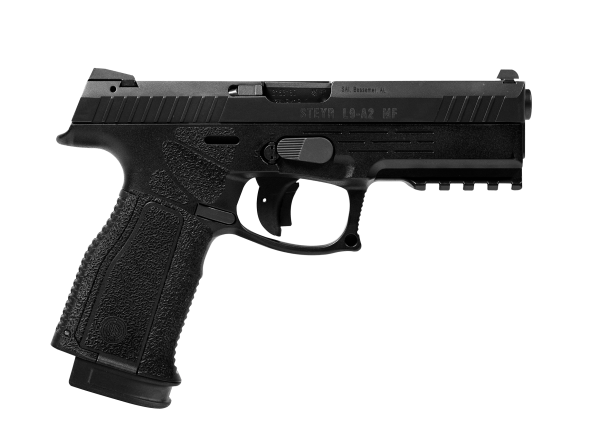 Steyr Arms Pistole L-A2 9 x 19 Oliv Trapezvisierung und grünes Griffstück