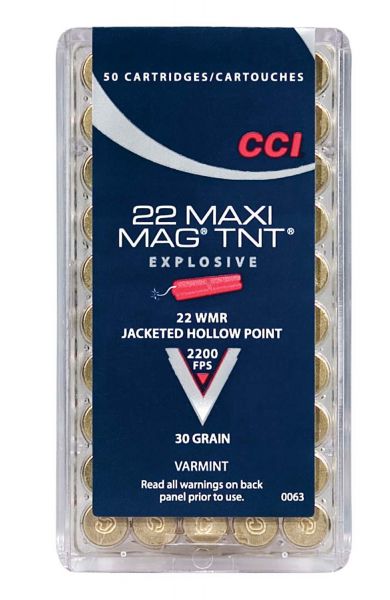 CCI Büchsenmunition .22 Win. Mag. 1,9g TNT Jacketed Hollow Point Maxi Mag