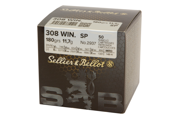 Sellier & Bellot Büchsenmunition .308 Win. 11,7g Soft Point Schüttpackung mit 50 Stück