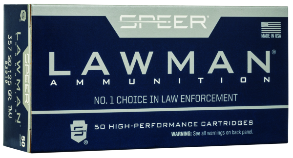 Speer Pistolenmunition Lawman .357 SIG 8,1g Total Metal Jacket Handgun Training