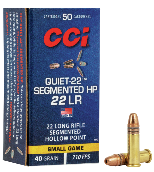 CCI Kleinkalibermunition .22 LR 2,6g Segmented Hollow Point Quiet-22