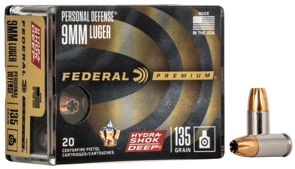Federal Pistolenmunition Premium 9 x 19 8,7g Hydra-Shok Deep Jacketed Hollow Point