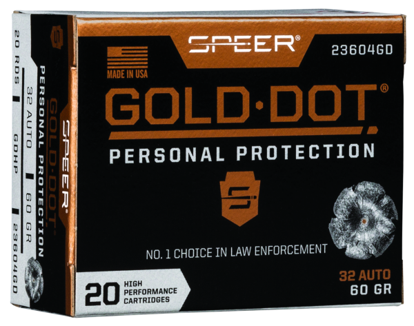 Speer Pistolenmunition Gold Dot .32 Auto 3,9g Gold Dot Hollow Point