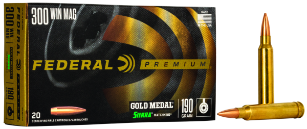 Federal Büchsenmunition Gold Medal .300 Win. Mag. 5,8g Sierra Matchking Boat Tail Hollow Point