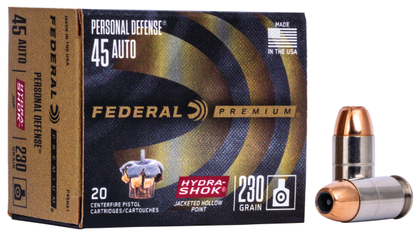 Federal Pistolenmunition Premium .45 Auto 14,90g Hydra-Shok Jacketed Hollow Point