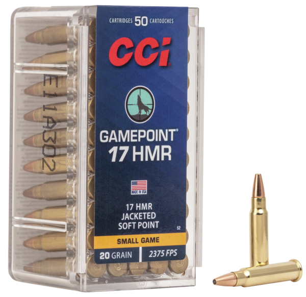 CCI Kleinkalibermunition .17 HMR 1,3g Jacketed Soft Point Game Point