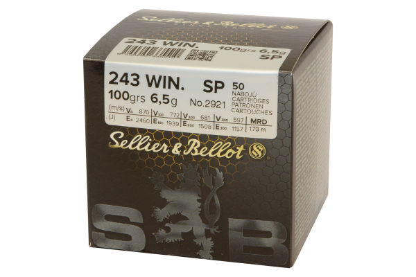 Sellier & Bellot Büchsenmunition .243 Win. 6,5g Soft Point Schüttpackung mit 50 Stück