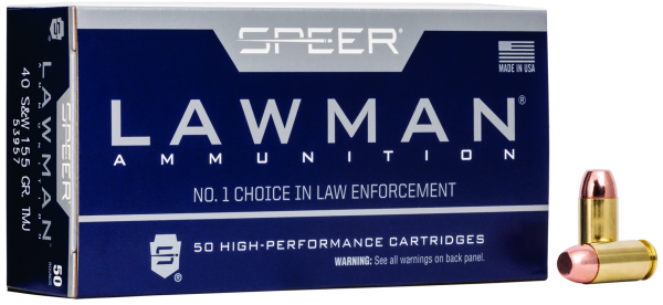 Speer Pistolenmunition Lawman .40 S&W 10g Total Metal Jacket Handgun Training