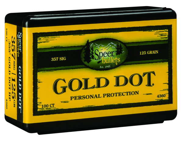 Speer Pistolenmunition Gold Dot .357 SIG 8,1g Hollow Point Personal Protection